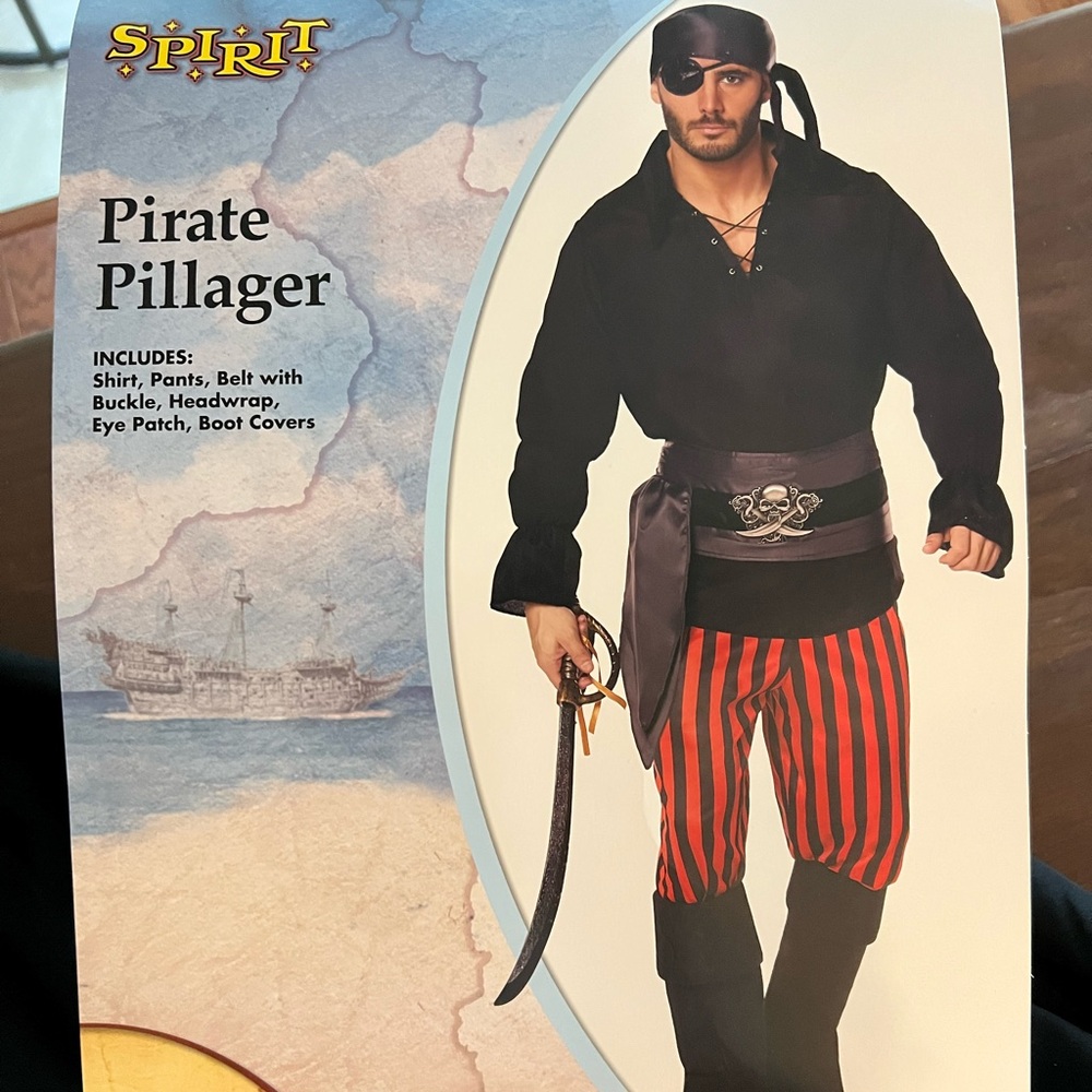 Adult Men’s Pirate Costume XL - Red and Black